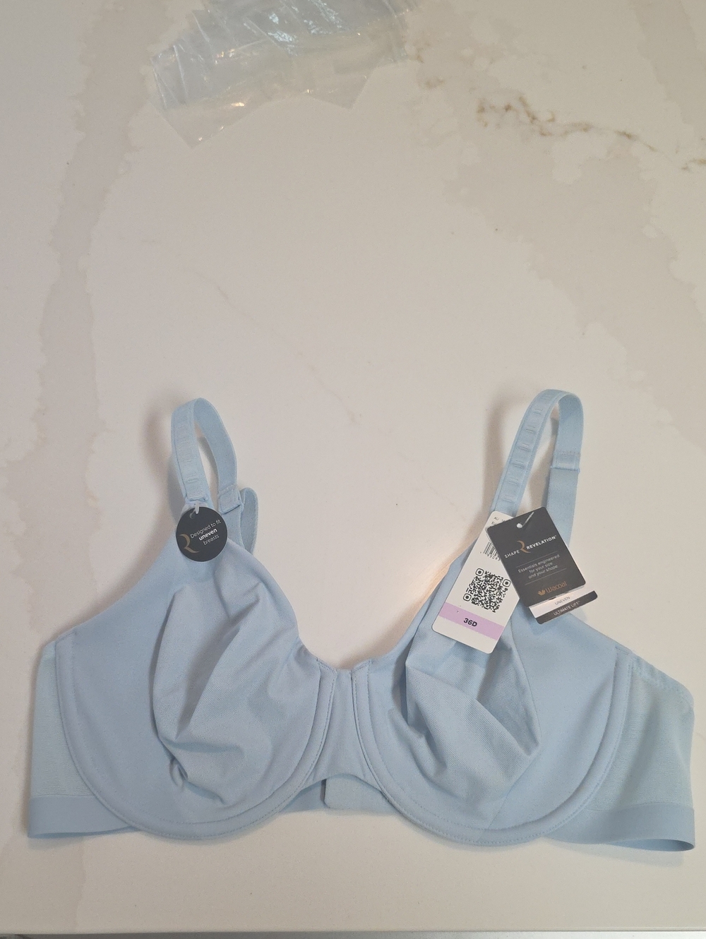 Wacoal Light Blue Full Coverage Shape Revalation Underwire Bra 36 D
